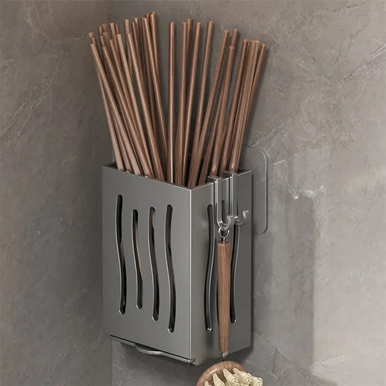 rangement a couverts gris